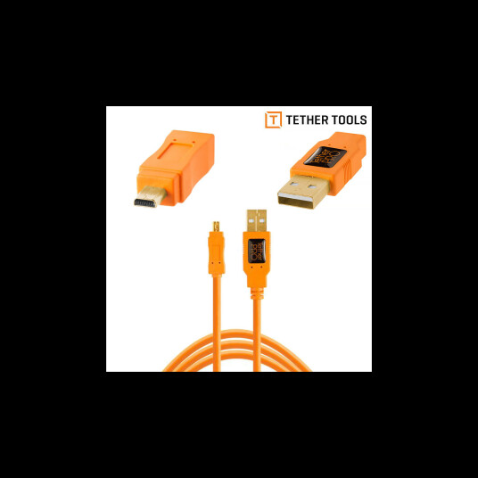 TetherPro USB 2.0 A til Mini-B Kabel 4,6m - Oransje TetherPro USB 2.0 A til Mini-B Kabel 4,6m - Oransje