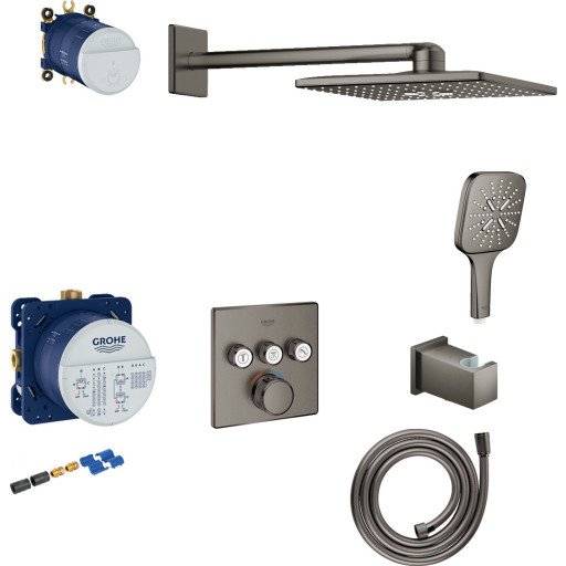 Grohe Grohtherm Smartcontrol dusjsett, børstet sort krom