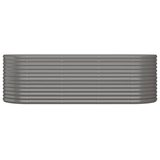 vidaXL Plantekasse pulverlakkert stål 224x80x68 cm grå