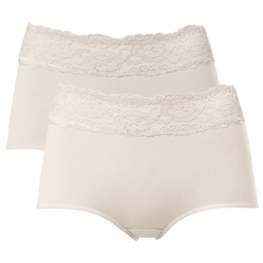 Trofe Lace Trimmed Maxi Briefs Truser 2P Champagne bomull Small Dame Trofe Lace Trimmed Maxi Briefs Truser 2P Champagne bomull Small Dame