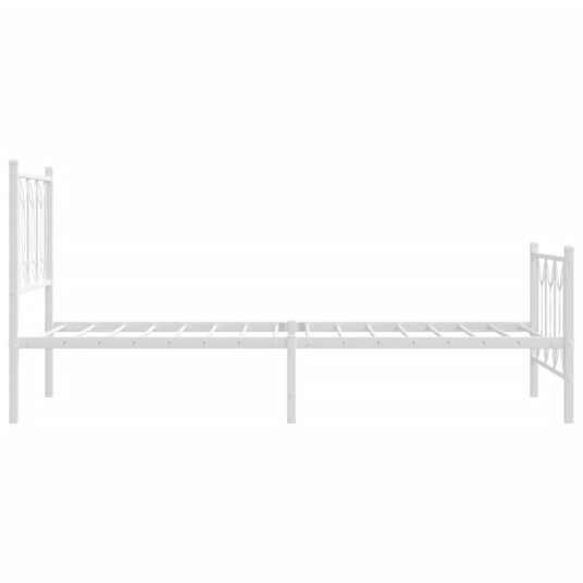 Sengeramme i metall med hode- og fotgavl hvit 80x200 cm 8721102644498