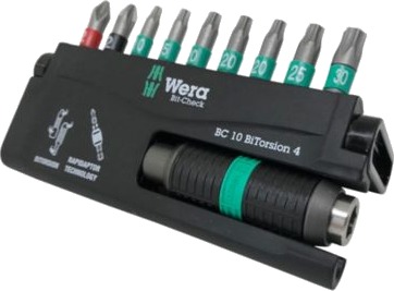 Wera Bitsæt 10 Dele - Tx10,Tx15,3Xtx20,Tx25,Tx30,Ph2,Pz2 & 1 Holder - 8757-9/Btz Wera Bitsæt 10 Dele - Tx10,Tx15,3Xtx20,Tx25,Tx30,Ph2,Pz2 & 1 Holder - 8757-9/Btz