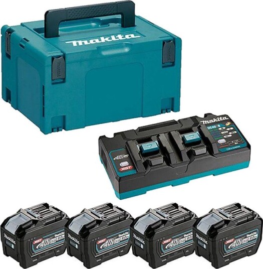 Makita Startsett XGT Med Batterier Til Verktøy 40 v, 4 × 8,0 ah BL4080F, DC40RB