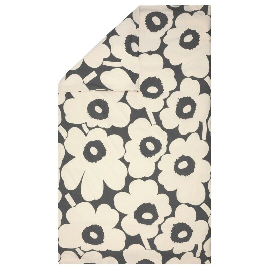 Marimekko Unikko Dynetrekk Off white/Charcoal 150x210 cm