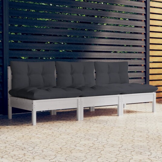  3-seters hagesofa med antrasitt puter heltre furu 3096077