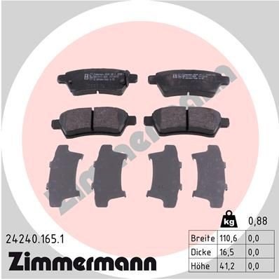 Bremseklosser ZIMMERMANN 24240.165.1 Bremseklosser ZIMMERMANN 24240.165.1