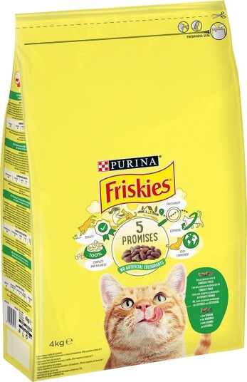 Friskies Tørrfôr Purina Cat Med Kanin Og Grønnsaker Kylling 4 kg