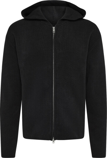 Weekday Knitted Zip Through Hoodie Black L Weekday Knitted Zip Through Hoodie Black L