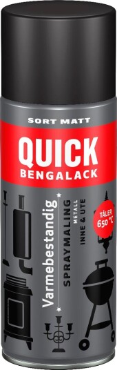 Quick bengalack varmebestandig spray sort matt