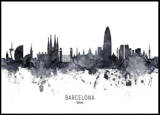 Barcelona Spain Skyline Plakat Plakat / 70x100cm