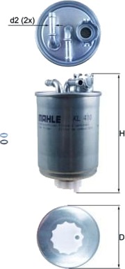 Drivstoffilter MAHLE ORIGINAL KL 410D Drivstoffilter MAHLE ORIGINAL KL 410D