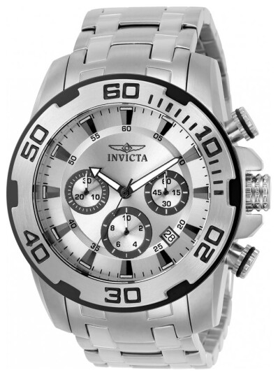 Invicta Herreklokke 22317 Pro Diver Sølvfarget/Stål Ø50 mm