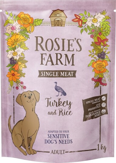 Rosie'S Farm Tørrfôr Adult Single Meat Med Ris Kalkun 1 kg