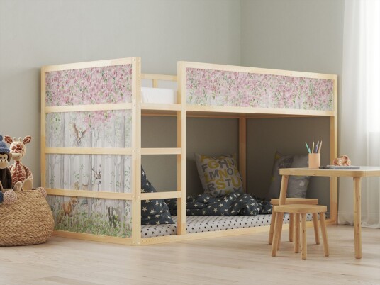 Selvklebende Klistremerker – for Ikea KURA seng / Klistremerke Skogdesign