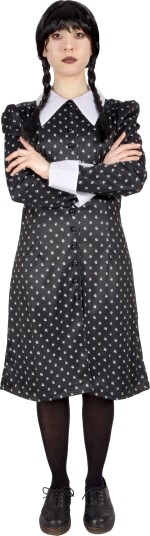 Ciao Costumes Wednesday Addams Kostyme Med Kjole Og Parykk Str. S 9-10 År Ciao Costumes Wednesday Addams Kostyme Med Kjole Og Parykk Str. S 9-10 År