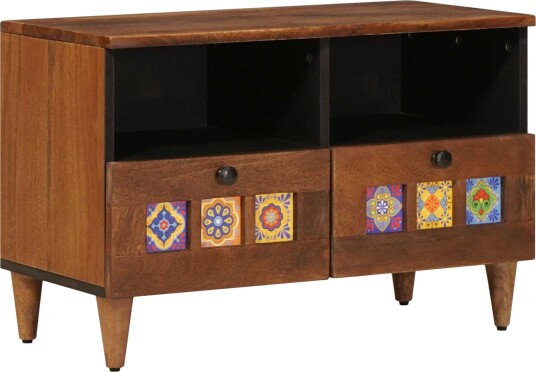 Kaffebord med skuff Brun 80 x 54 x 40 cm Massiv mango tre