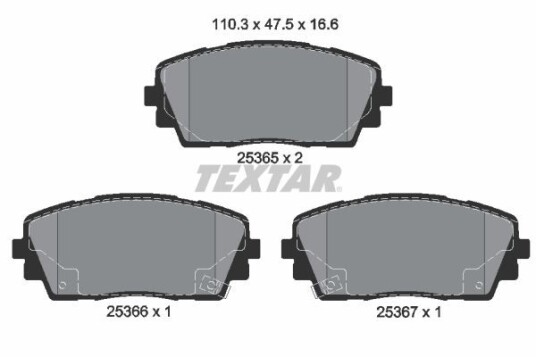 Bremseklosser TEXTAR 2536501 Bremseklosser TEXTAR 2536501