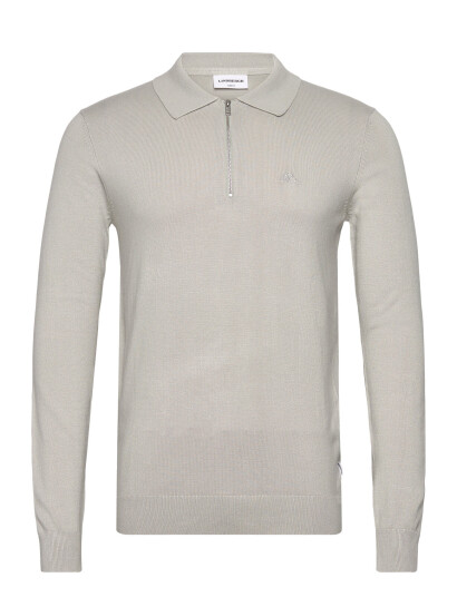 Lindbergh Ecovero L/S Zip Polo - Grey - XL Lindbergh Ecovero L/S Zip Polo - Grey - XL