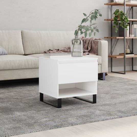 Salongbord hvit 50x46x50 cm konstruert tre 8721012112353