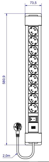 BACHMANN Steckdosenleiste CONNECTUS 9xCEE7/3 1xSchalter 2,0m CEE7/7 Grau BACHMANN Steckdosenleiste CONNECTUS 9xCEE7/3 1xSchalter 2,0m CEE7/7 Grau