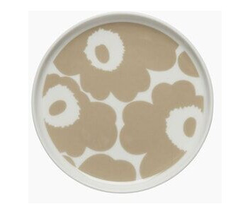 Marimekko Unikko Tallerken 13,5 cm Hvit/Beige Marimekko Unikko Tallerken 13,5 cm Hvit/Beige