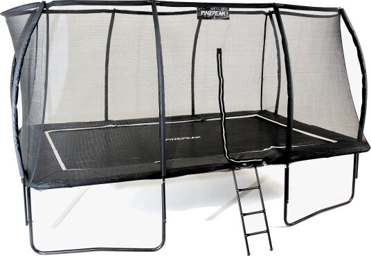 Pinepeak Rektangulært Trampoline Inkl. Sikkerhetsnett 439x286 cm, Svart