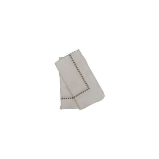 Tone Kroken Blanc serviett 2pk 45x45 Hvit / Beige