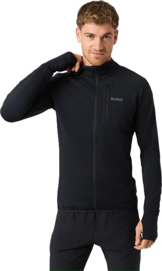 Björn Borg Men's Borg Running Mid Layer Hood Black Beauty XXL