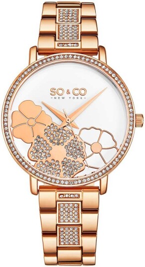 So & Co New York Dameklokke 5526.3 Madison Hvit/Rose gulltonet