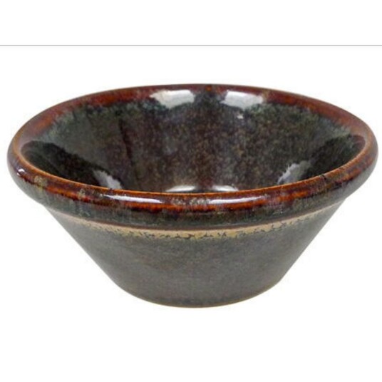 Dip Bowl Conical 10 X 4.5 Cm Green / Brown Stonewear