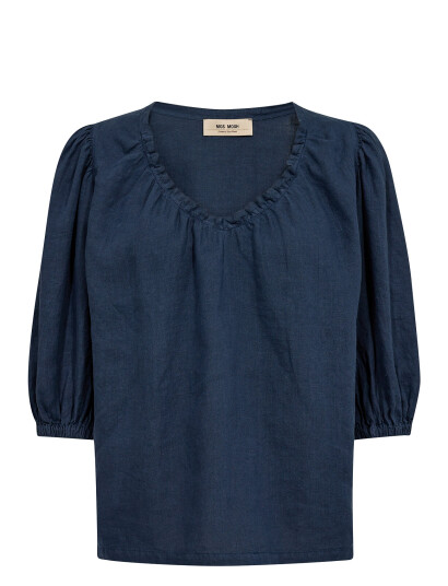 MOS MOSH Mmtaissa Linen Blouse - Navy - S MOS MOSH Mmtaissa Linen Blouse - Navy - S