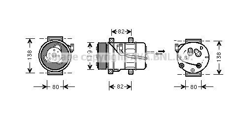 AC kompressor AVA Clever Choice VOAK054