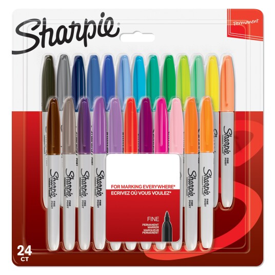 Sharpie Permanent Markers Fine Point Assorted Colours 24 Count Sharpie Permanent Markers Fine Point Assorted Colours 24 Count