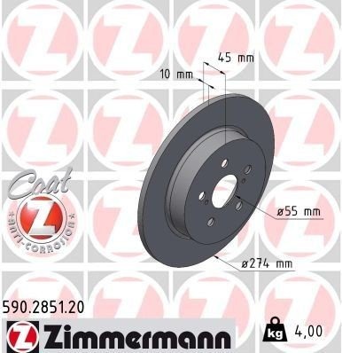 ZIMMERMANN 590.2851.20 Bremseskive