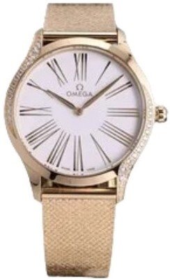 Omega Dameklokke 428.55.36.60.04.001 De Ville Tresor Hvit/18 karat