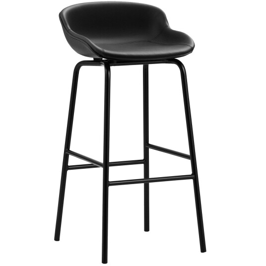 Normann Copenhagen Hyg Barstol 75 cm Svart Skinn / Svart