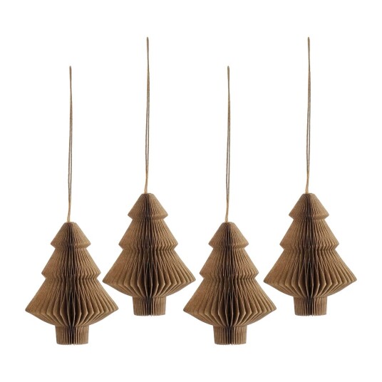 Scandi Living Tree juletrekuler 4-pakning Natural