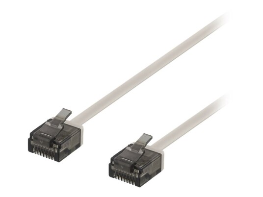 Deltaco Koblingskabel Rj-45 Hann Til Rj-45 Hann 50 Cm Utp Cat 6A Halogenfri Formstøpt Flat Grå