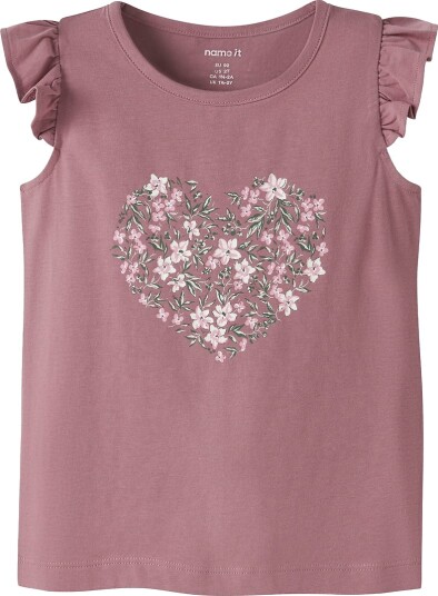 Name It Topp NmfVayana Mesa Rose/Rose Blomster Name It 3 år 98 Singlet Rosa