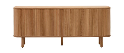 Kave Home Mailen 2-dørs skjenk i askfinér med mørk finish 180 x 75 cm 1865438-02-0