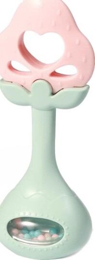 BabyOno Bite- Og Rangleleke - Jordbær, 14x5,5 cm, 3+ Mnd - Rød