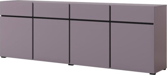 Skjenk Cross 4 dører med 4 skuffer - Plomme - Svart Onyx