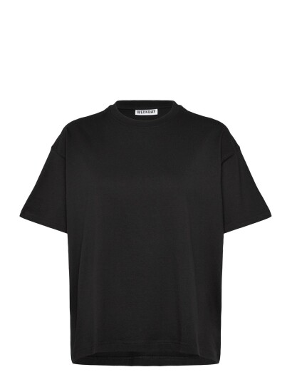 Weekday Relaxed Boxy Cotton T Shirt Black M