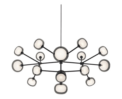 TOOY Nabila 552.16 Taklampe Matt Sort/ Sort Krom with Smoked Glass TOOY Nabila 552.16 Taklampe Matt Sort/ Sort Krom with Smoked Glass