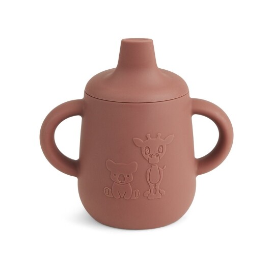 Nuuroo Aiko silicone cup with sippy lid Mahogany