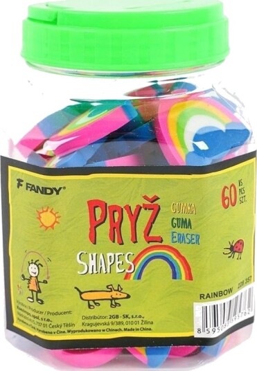 Fandy Viskelær Shapes Regnbue 60 Stk Fandy Viskelær Shapes Regnbue 60 Stk