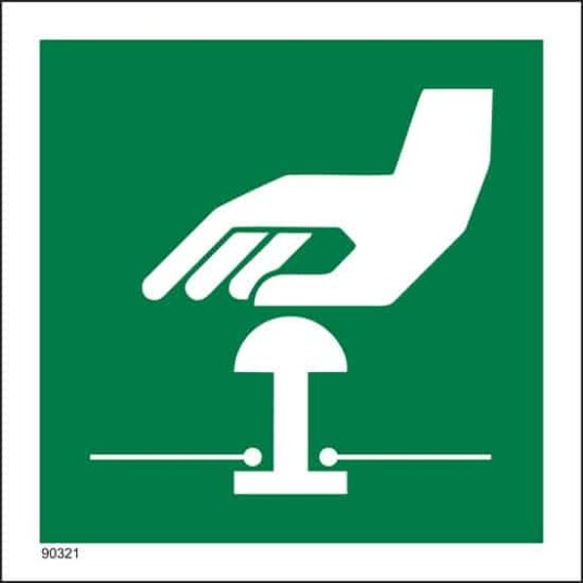 Nødstopp/Emergency Stop 15x15cm - 40x40cm Selvklebende 20x20cm