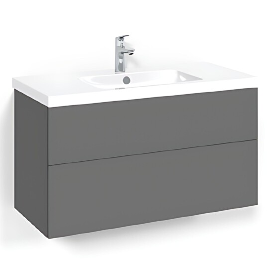 Macro Design Crown Plain Servantskap 2 Skuff - med Light Servant Antrasitt / 100cm 45