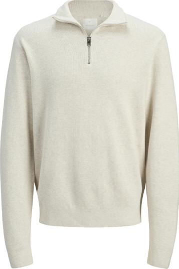 Jack & Jones   Genser jprBlamilano Stitch Knit Half Zip S   Hvit