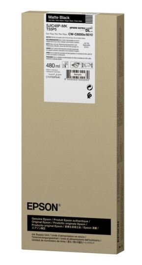 Epson T55p5 480 Ml Matt Svart Original Boks Blekkpakke For Epl C8000e Epson T55p5 480 Ml Matt Svart Original Boks Blekkpakke For Epl C8000e